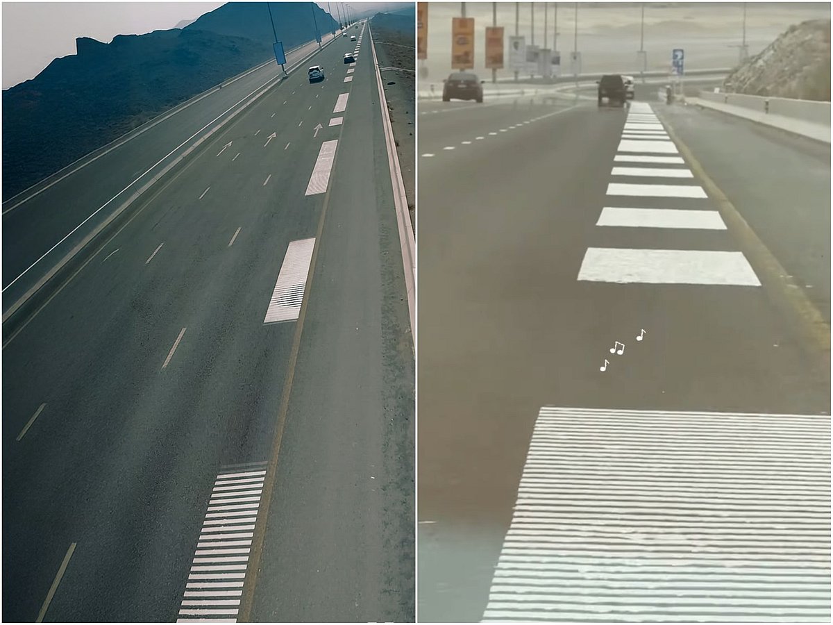 请查看：这个富查伊拉的道路在汽车经过时创造出音乐，这是首个此类项目