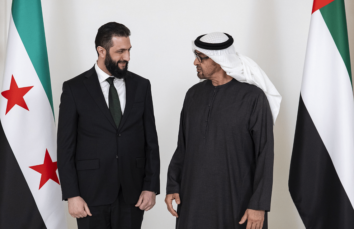 Sheikh Mohamed 接见 叙利亚 的 Ahmed Al-Sharaa，讨论 兄弟关系